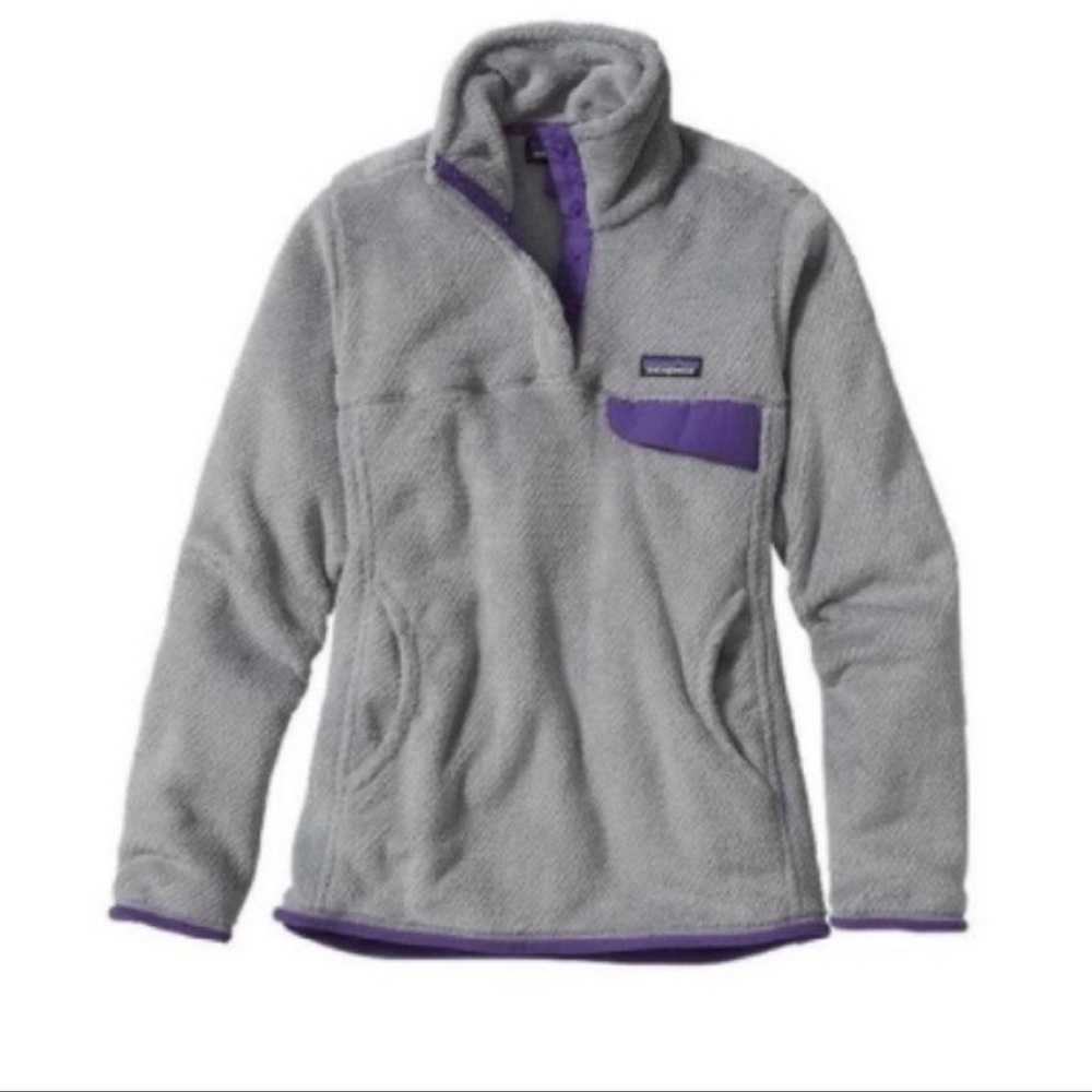 Grey Patagonia womens retool snap t pullover size medium